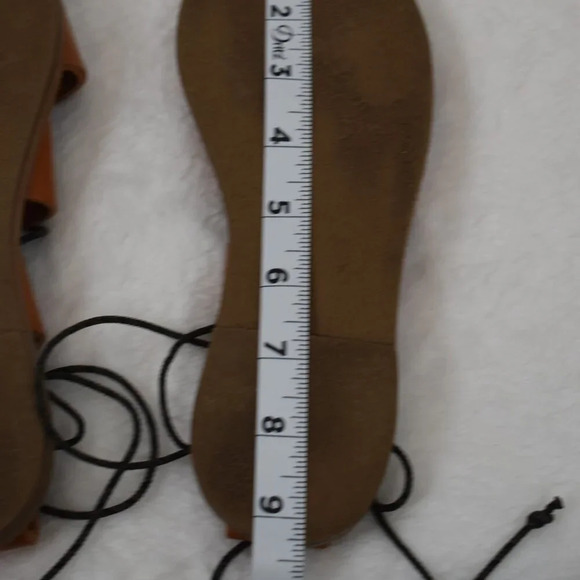 Madewell Gladiator Sandals Genuine Leather Strappy Flats Sz 6 Boho Hippie Camel - Picture 14 of 14